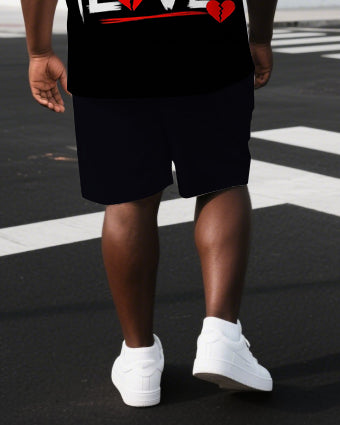 Big & Tall Graphic Streetwear T-Shirt Shorts Set for big men view 3