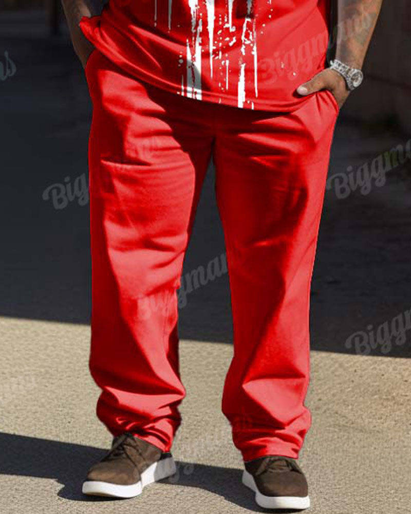 Big & Tall Graphic Graffiti T-Shirt Pants Set for big men view 9