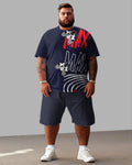 Big & Tall Graphic T-Shirt Shorts Set for big men view 1