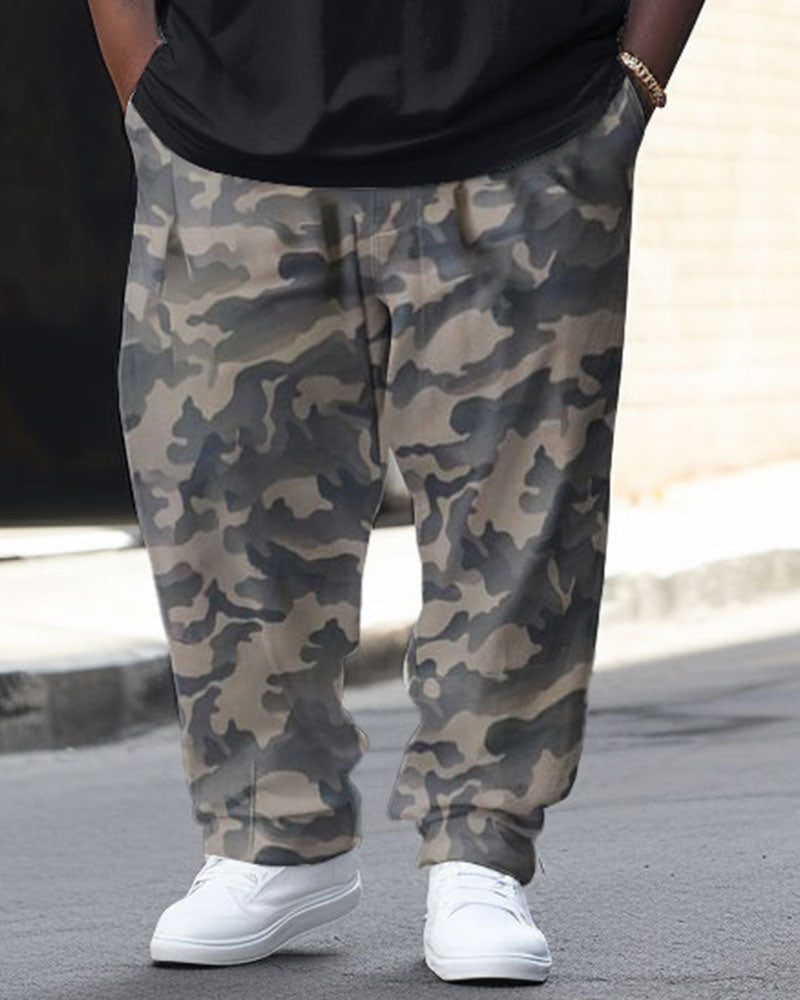 Big & Tall Graphic Camouflage Two-piece Set for big men view 3