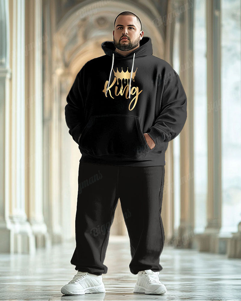 Big & Tall Graphic Hoodie Sweatpants Set for big men view 1
