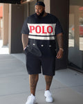 Big & Tall Colorblock Graphic Two-piece Set for big men view 1