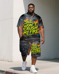 Big & Tall Graphic Polo Shorts Set for big men view 1