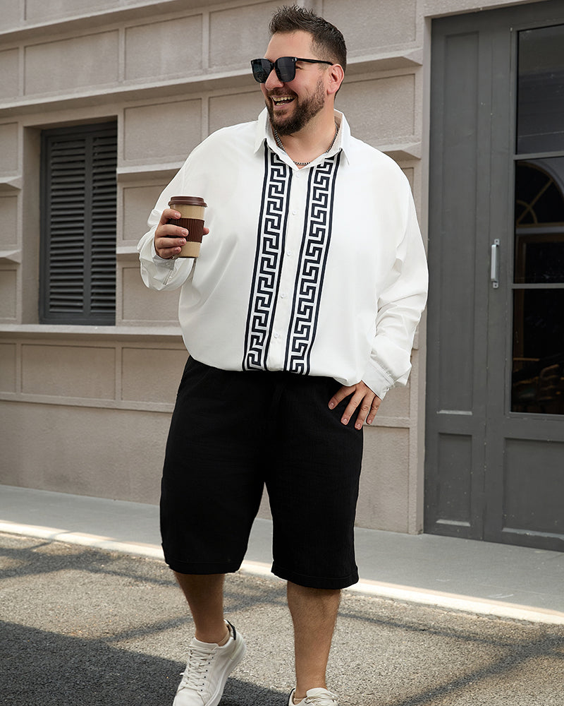 Big & Tall Geometric Striped Two-piece Set for big men view 6