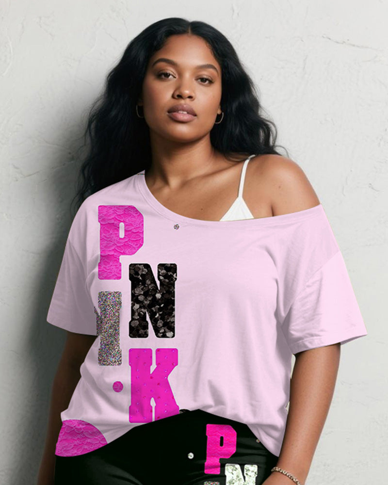 Big & Tall Pink Graphic Two-piece Set for big men view 3