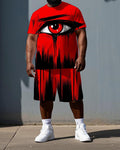 Big & Tall Graphic T-Shirt Shorts Set for big men view 1