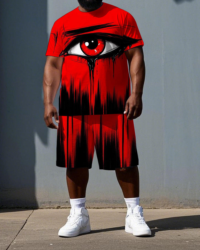 Big & Tall Graphic T-Shirt Shorts Set for big men view 1