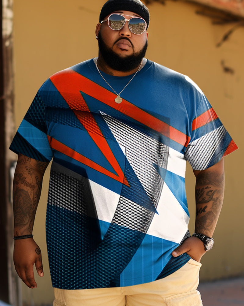 Big & Tall Colorblock Geometric Graphic T-Shirt for big men