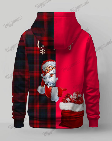 Big & Tall Colorblock Plaid Hoodie Sweatpants Set for big men view 5