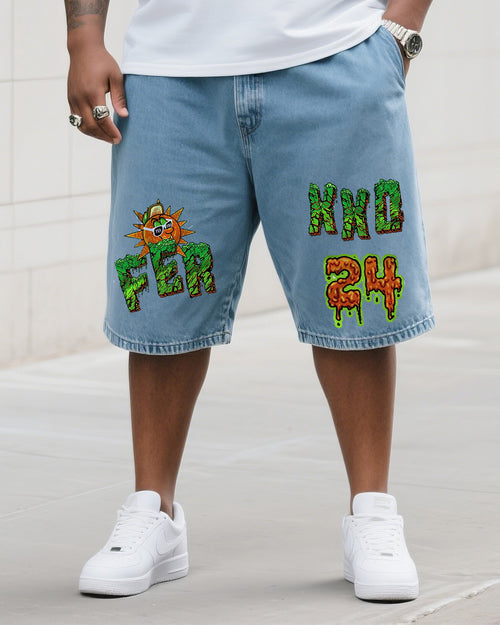 Big & Tall Denim Graphic Graffiti Jeans for big men