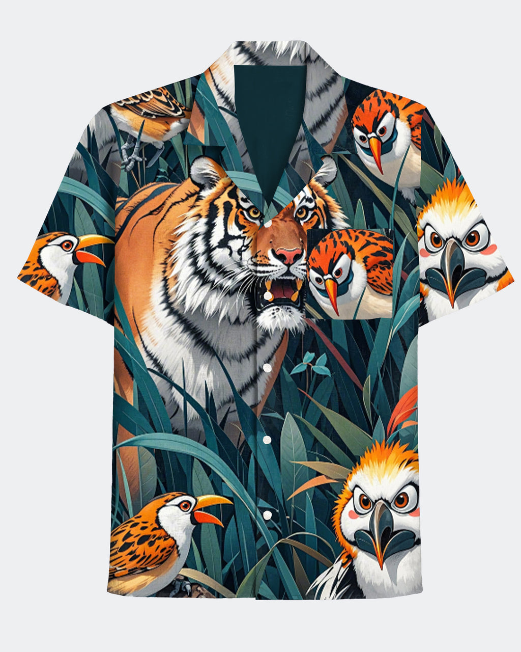 Big & Tall Hawaiian Graphic Short Sleeve Shirt for big men view 2