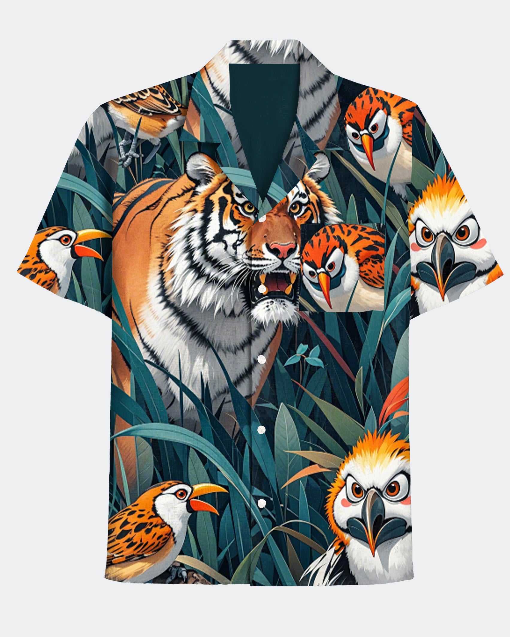 Big & Tall Hawaiian Graphic Short Sleeve Shirt for big men view 2