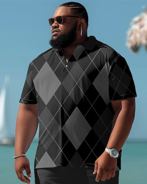 Big & Tall Plaid Two-piece Set for big men view 3