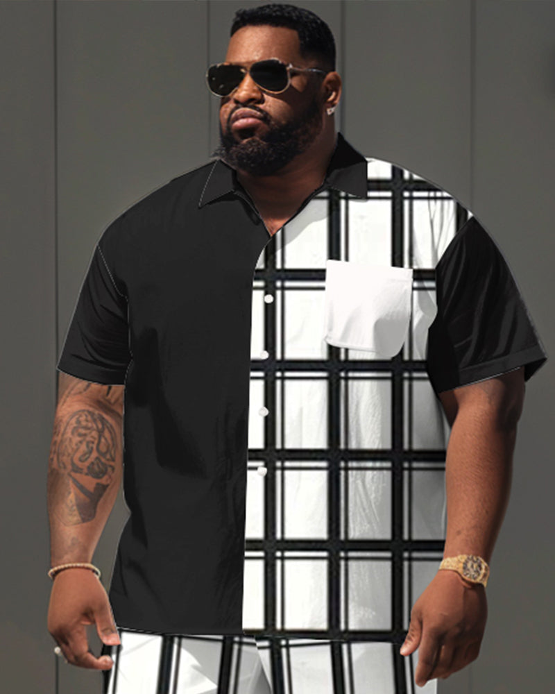 Big & Tall Plaid Graphic Jeans for big men view 2