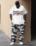 Big & Tall Camouflage Streetwear Two-piece Set for big men view 1