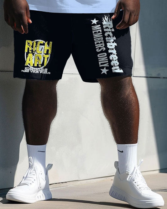 Big & Tall Graffiti T-Shirt Shorts Set for big men view 3