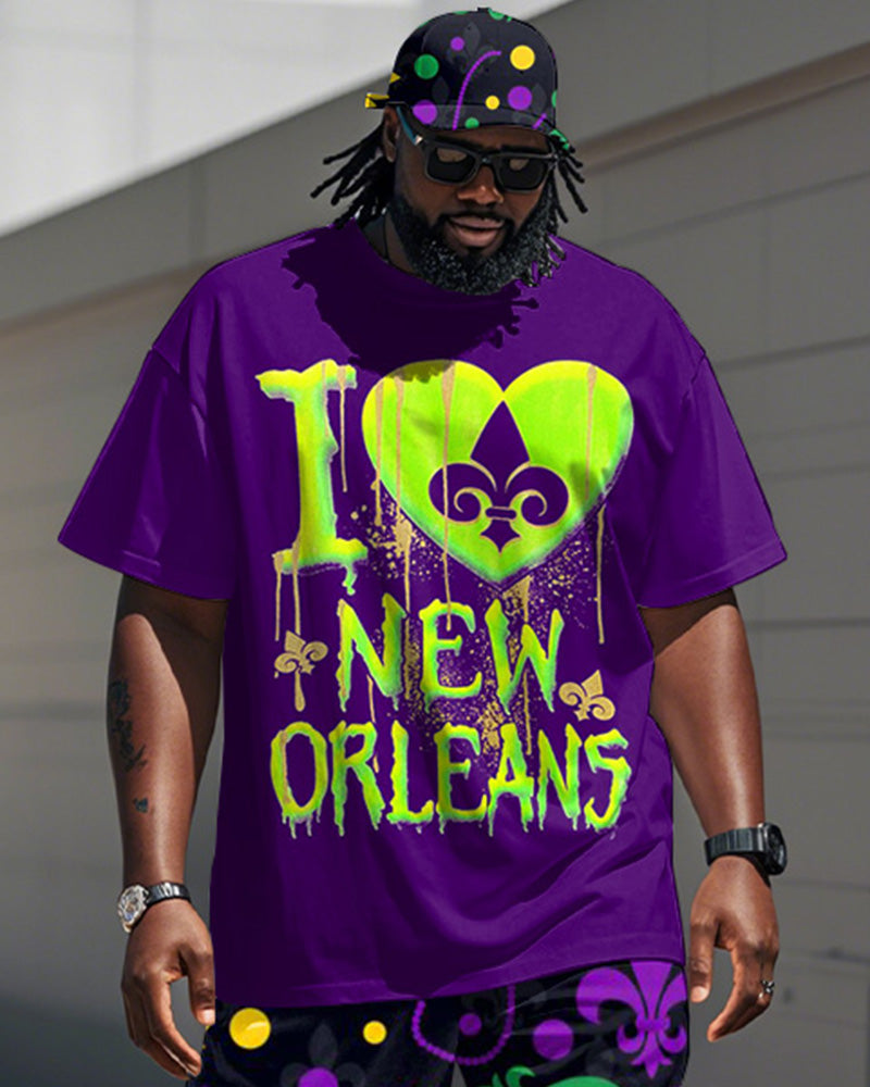 Big & Tall Graphic Graffiti T-Shirt Pants Set for big men view 2