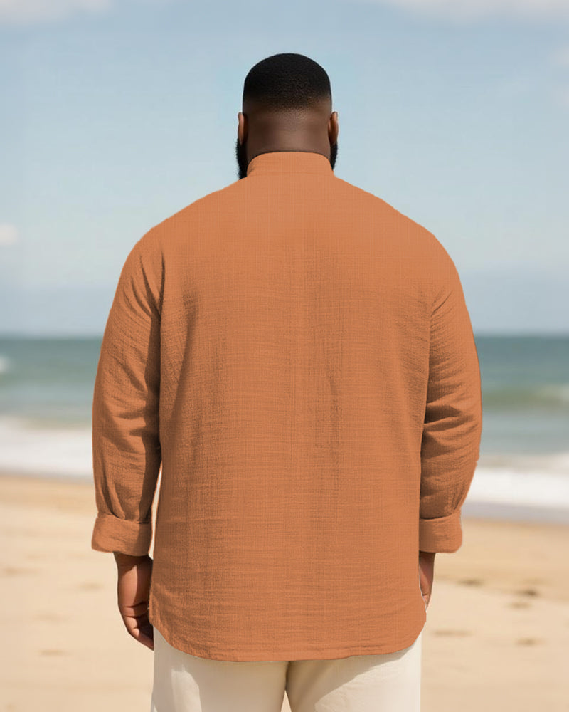 Big & Tall Graphic Patchwork Long Sleeve Shirt for big men view 6