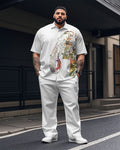Big & Tall Gradient Graphic T-Shirt Pants Set for big men view 1