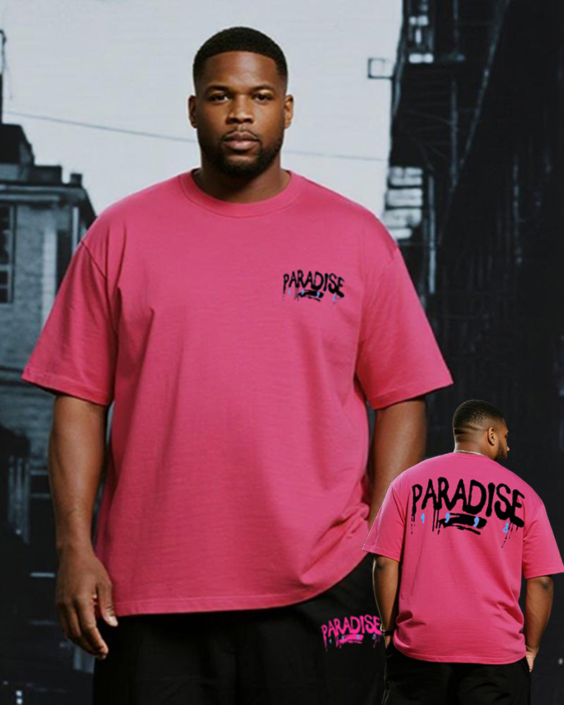 Big & Tall Graphic Graffiti T-Shirt Pants Set for big men view 3