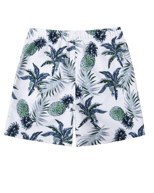 Big & Tall Hawaiian Graphic Floral Swim Trunks for big men view 2