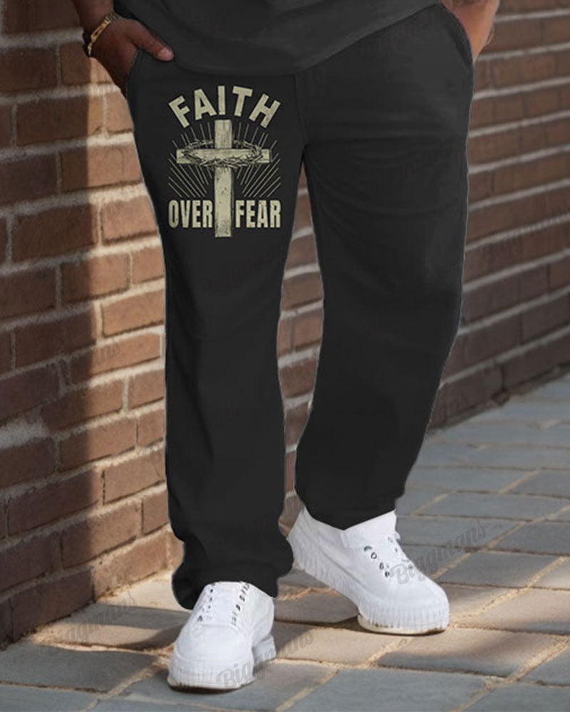 Big & Tall Graphic T-Shirt Pants Set for big men view 3