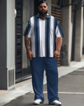 Big & Tall Striped Graphic Jeans for big men view 1