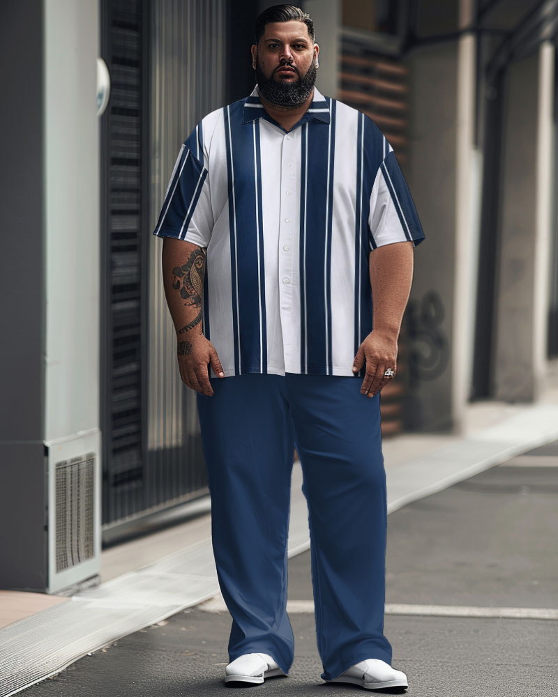 Big & Tall Striped Graphic Jeans for big men view 1