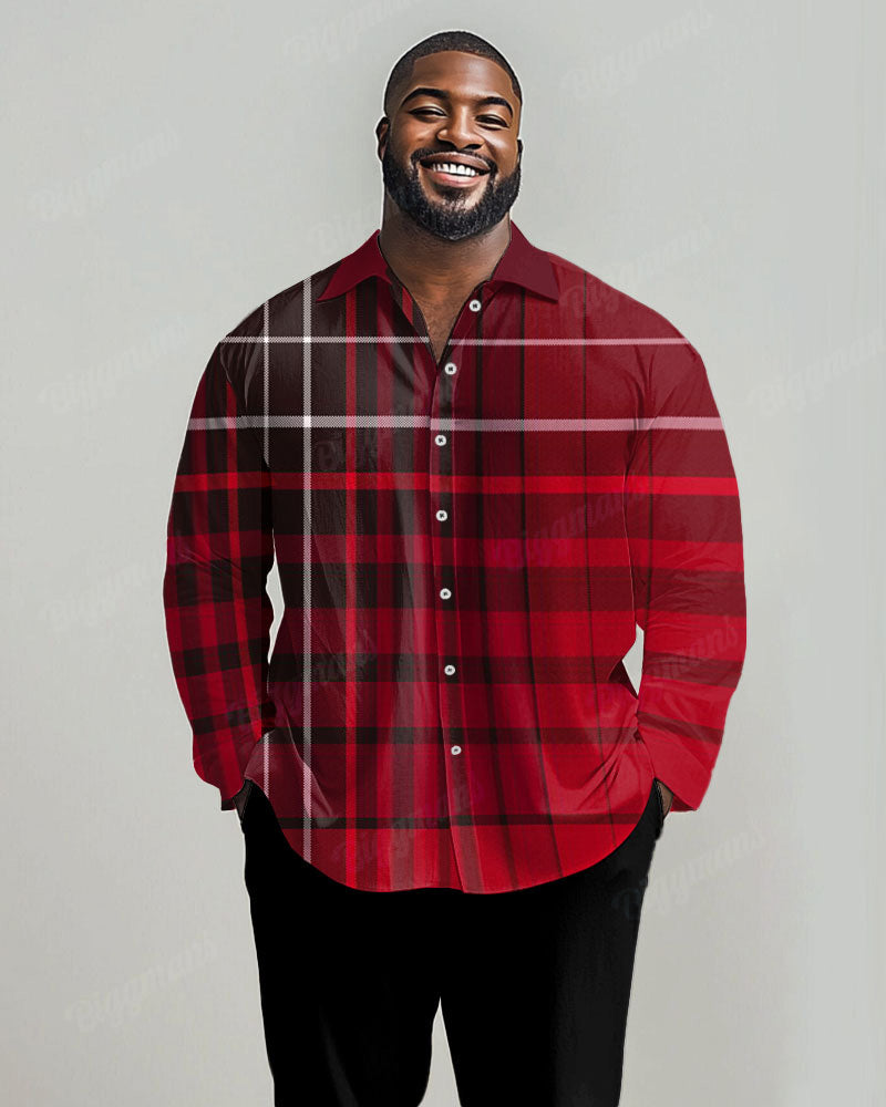 Big & Tall Gradient Graphic Long Sleeve Shirt for big men view 1