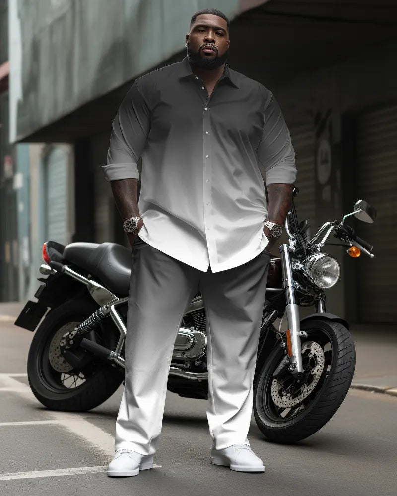 Big & Tall Gray Gradient Two-piece Set for big men view 1