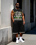 Big & Tall Plaid Graphic Athletic Two-piece Set for big men view 1