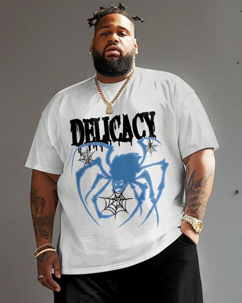 Big & Tall Graphic Graffiti T-Shirt Shorts Set for big men view 3