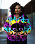 Big & Tall Graffiti Skull Hoodie for big men