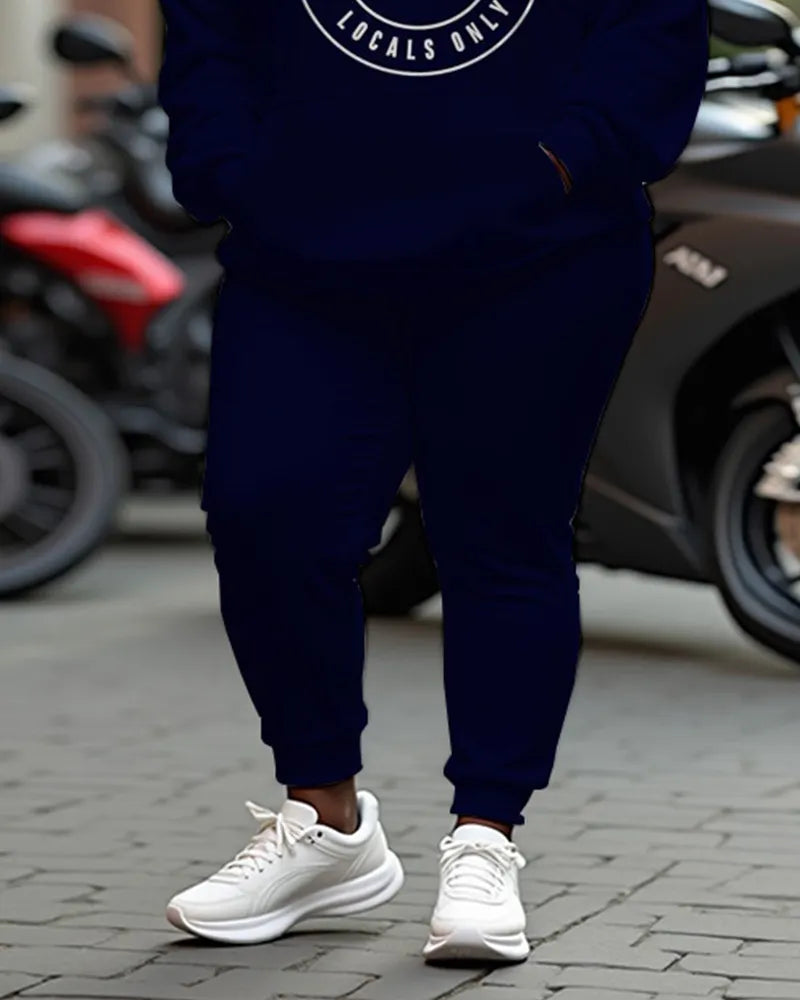 Big & Tall Graphic Hoodie Sweatpants Set for big men view 4