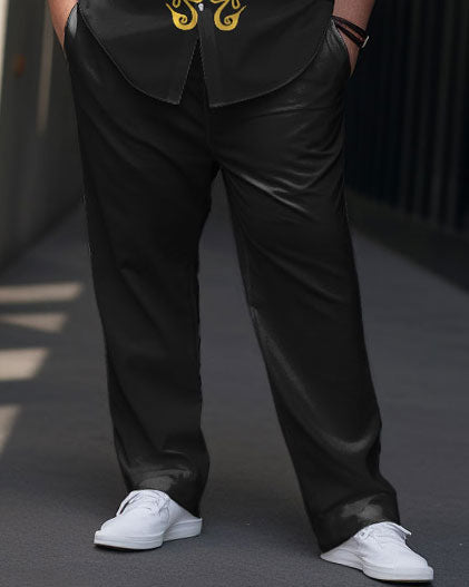 Big & Tall Business Casual Streetwear Shirt Pants Set for big men view 3