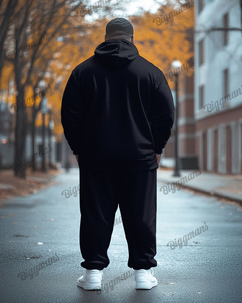 Big & Tall Colorblock Striped Hoodie Sweatpants Set for big men view 2