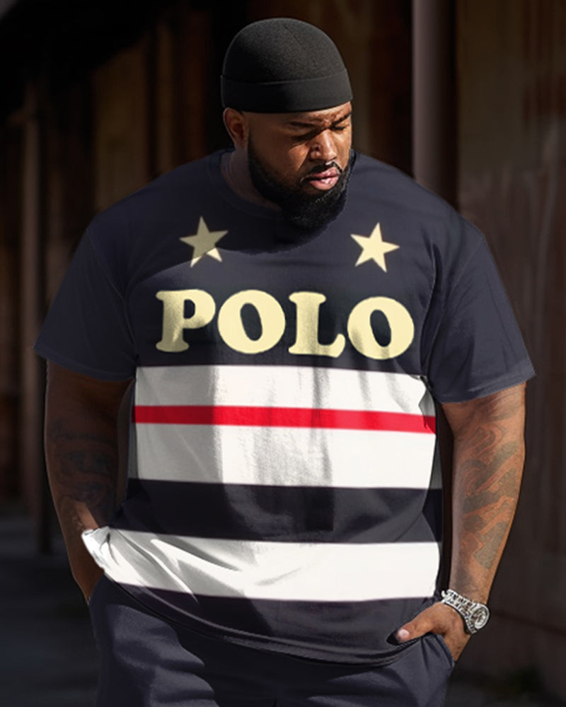 Big & Tall Athletic T-Shirt Pants Set for big men view 2