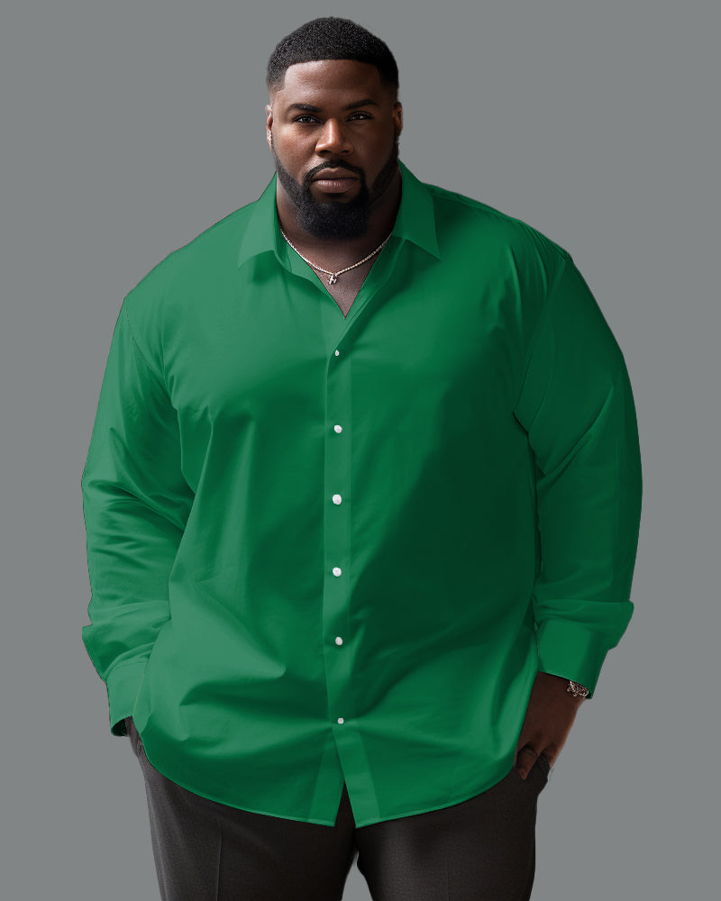 Big & Tall Solid Color Long Sleeve Shirt for big men view 4