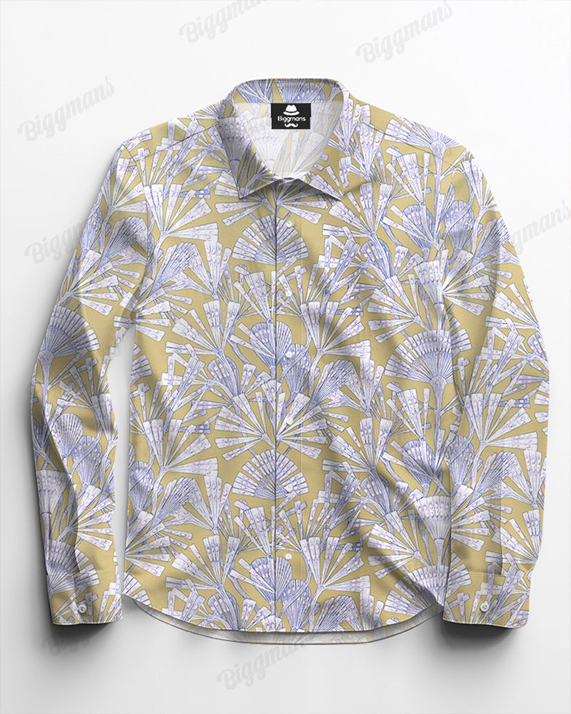 Big & Tall Geometric Long Sleeve Shirt for big men view 4