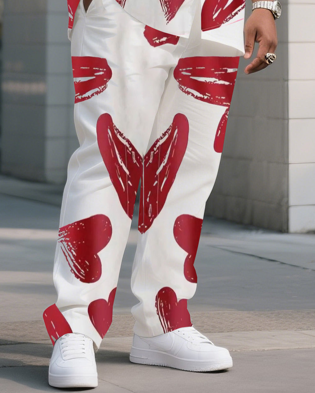 Big & Tall Graphic T-Shirt Pants Set for big men view 3