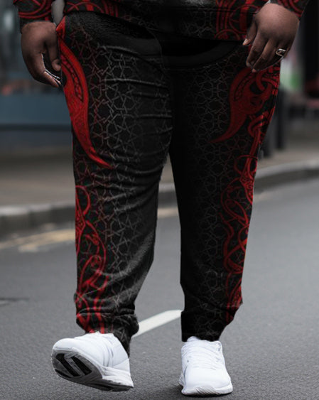 Big & Tall Vintage Hoodie Sweatpants Set for big men view 3
