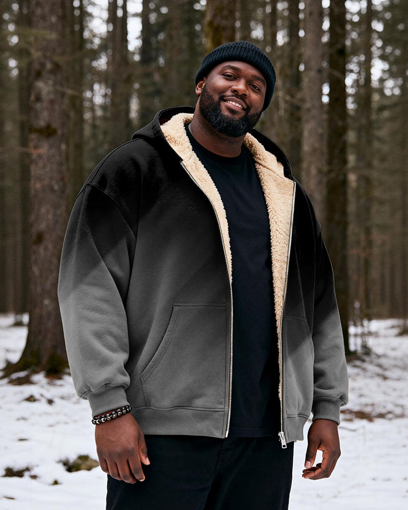 Big & Tall Black Red Gradient Hoodie for big men view 3