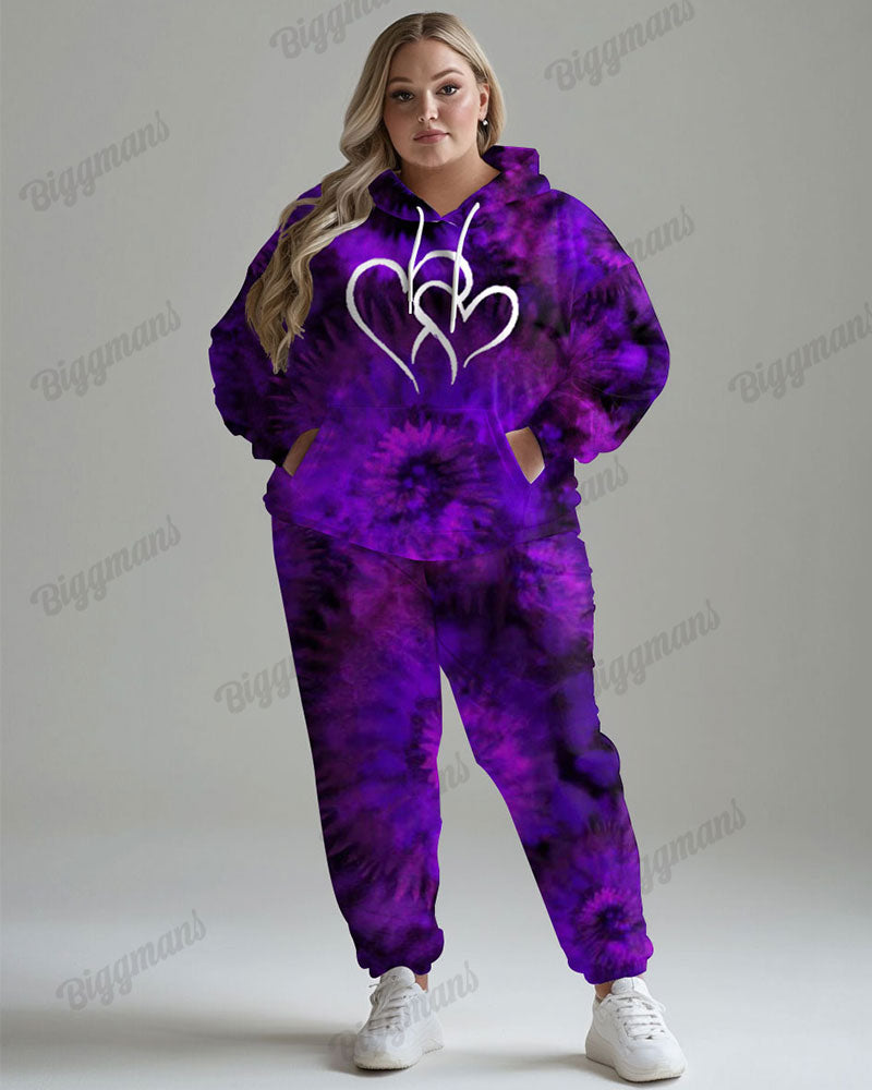 Big & Tall Graphic Streetwear Hoodie Sweatpants Set for big men view 1
