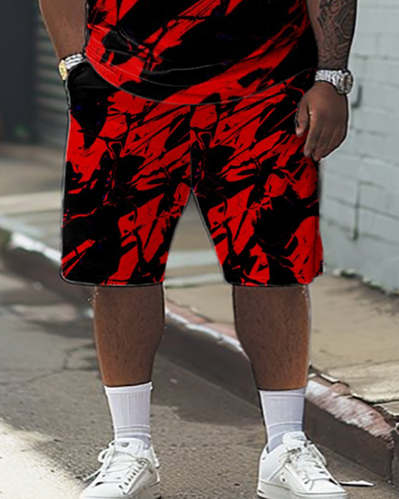 Big & Tall Splash Ink T-Shirt Shorts Set for big men view 3