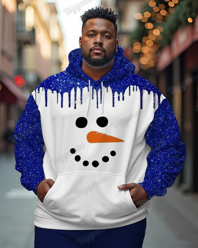 Big & Tall Blue Graphic Hoodie for big men view 1