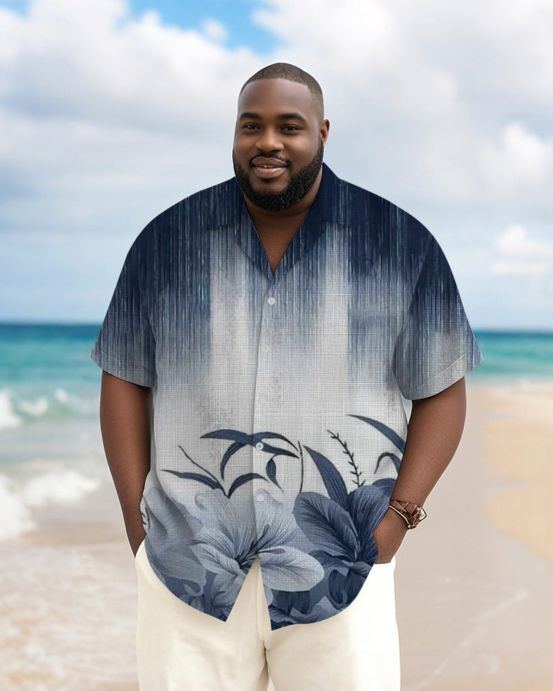 Big & Tall Hawaiian Gradient Short Sleeve Shirt for big men view 3