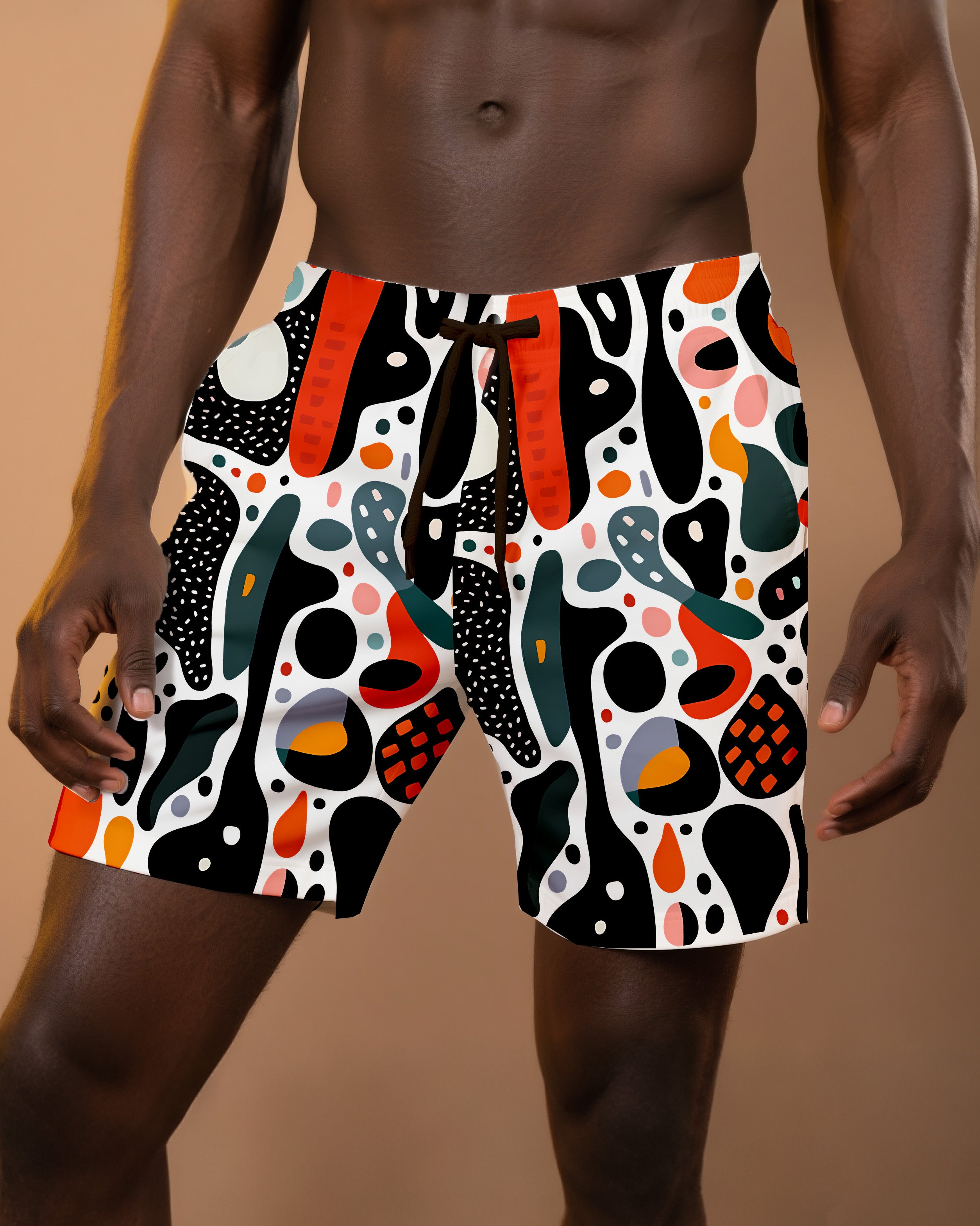 Big & Tall Geometric Graphic Floral Shorts for big men