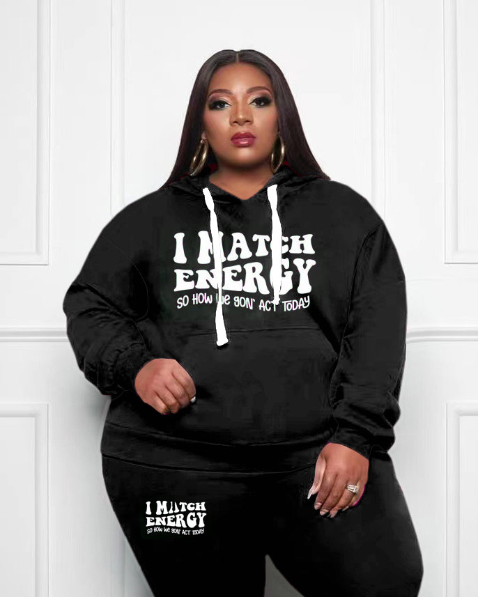 Big & Tall Graphic Streetwear Hoodie Sweatpants Set for big men view 2