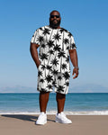 Big & Tall Hawaiian T-Shirt Shorts Set for big men view 1