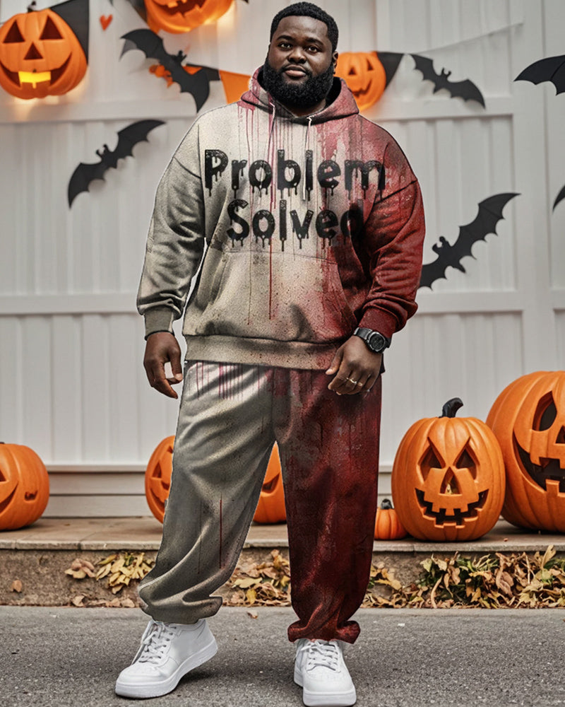 Big & Tall Graphic Hoodie Sweatpants Set for big men view 1